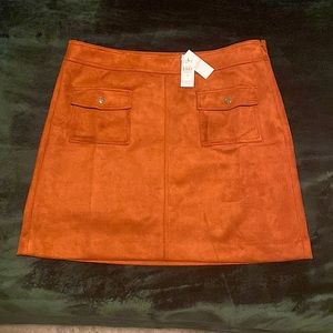 LOFT A-line Faux Suede Lined Skirt